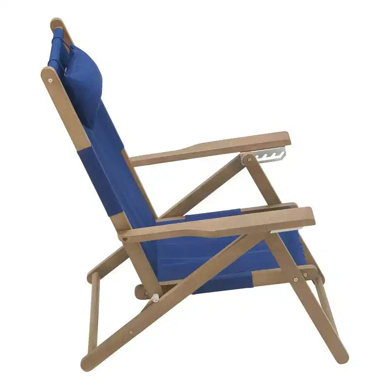 Chaise longue de plage pliante en bois résistant aux intempéries pour l'extérieur