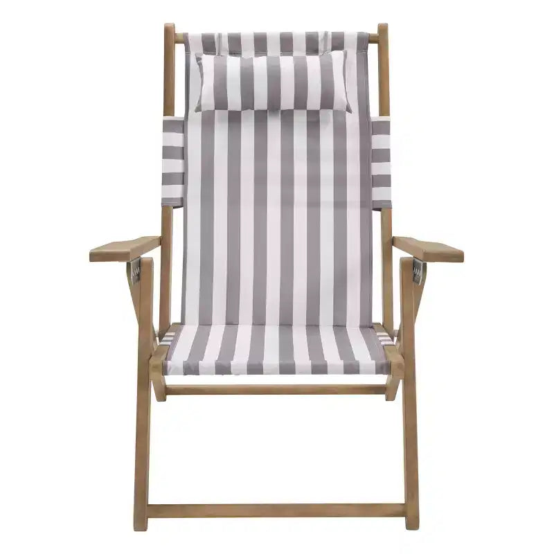 Chaise longue de plage pliante en bois résistant aux intempéries pour l'extérieur