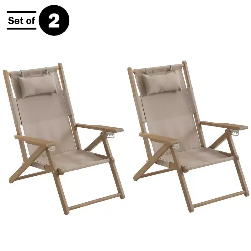 Chaise longue de plage pliante en bois résistant aux intempéries pour l'extérieur