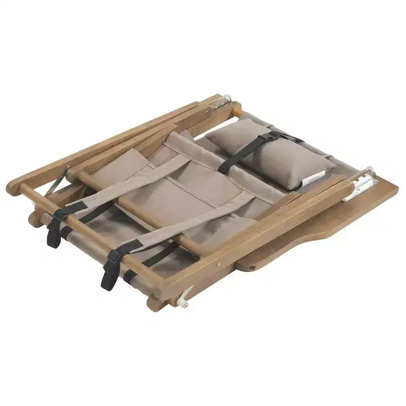Chaise longue de plage pliante en bois résistant aux intempéries pour l'extérieur