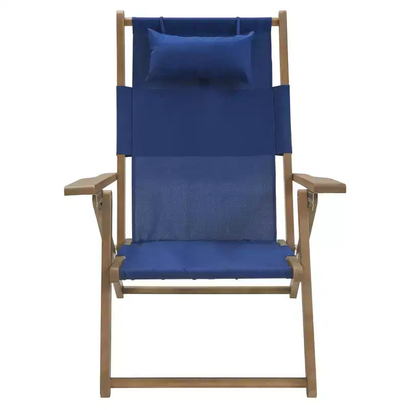 Chaise longue de plage pliante en bois résistant aux intempéries pour l'extérieur