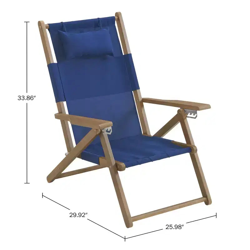 Chaise longue de plage pliante en bois résistant aux intempéries pour l'extérieur