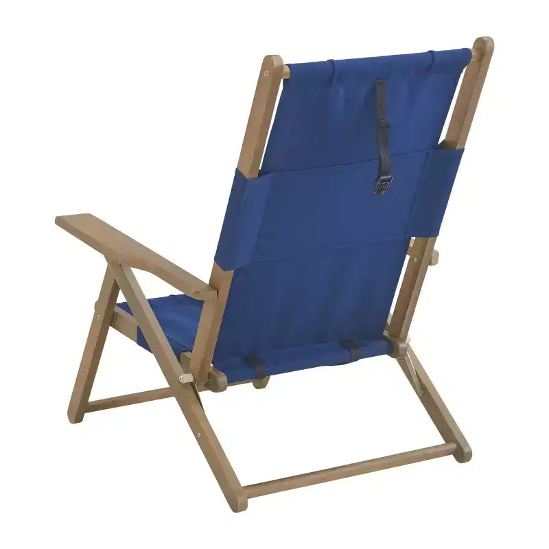 Chaise longue de plage pliante en bois résistant aux intempéries pour l'extérieur