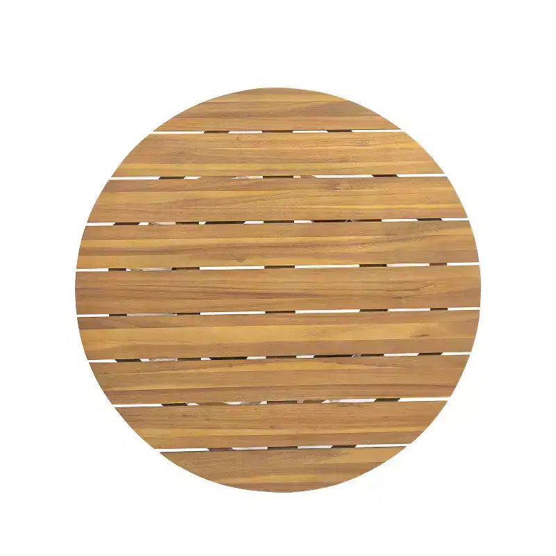 Table à manger ronde en bois d'acacia pour l'extérieur