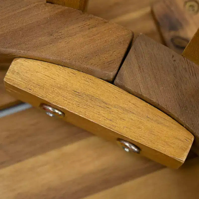 Table à manger ronde en bois d'acacia pour l'extérieur
