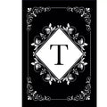 Briarwood Lane Double Sided House Flag 40x28 For Outdoor Black and White Monogram T House Flag
