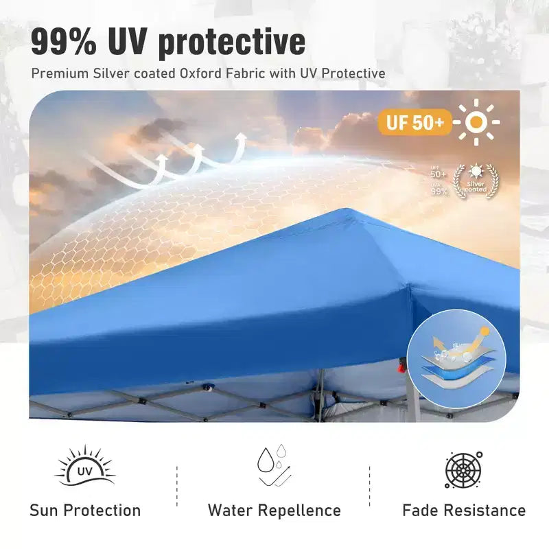 Auvent anti-UV à pieds inclinés - Idéal pour les activités de plein air