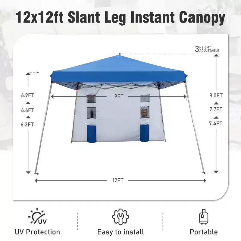 Auvent anti-UV à pieds inclinés - Idéal pour les activités de plein air