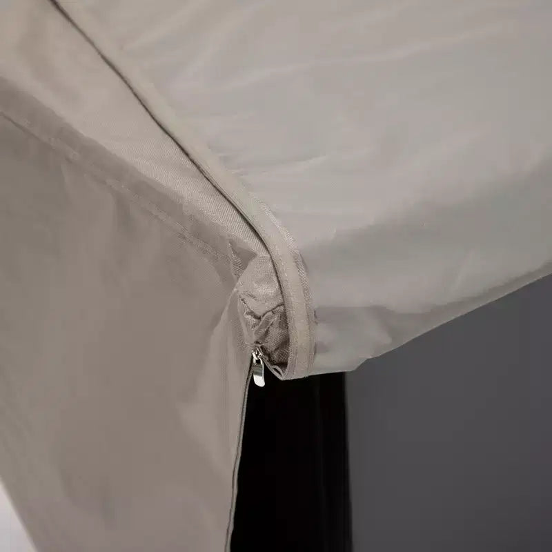 Housse rectangulaire pour brasero de table, imperméable et résistante aux UV, adaptée aux terrasses, balcons ou porches extérieurs.