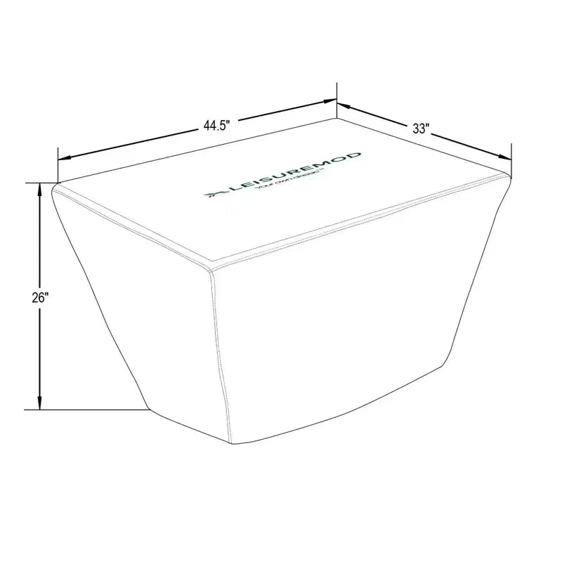 Housse rectangulaire pour brasero de table, imperméable et résistante aux UV, adaptée aux terrasses, balcons ou porches extérieurs.