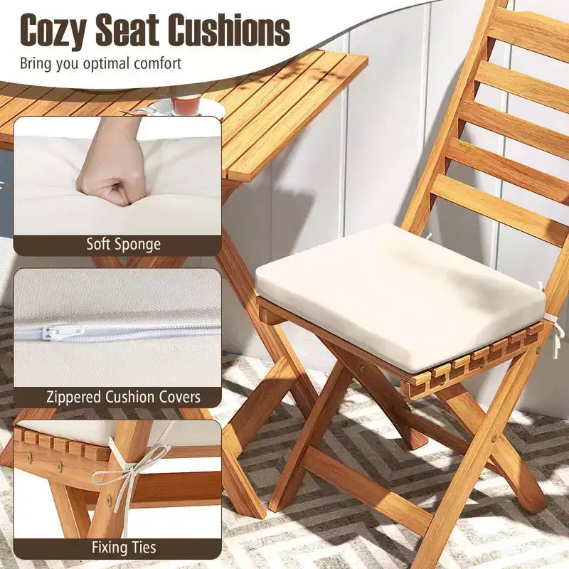 Table et chaises de salle à manger pliantes d'extérieur