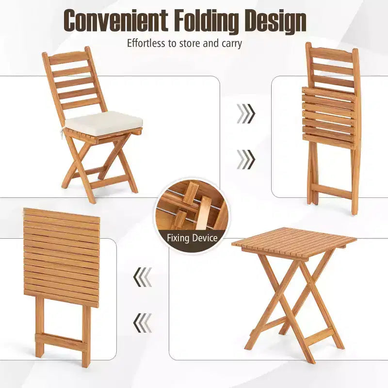 Table et chaises de salle à manger pliantes d'extérieur
