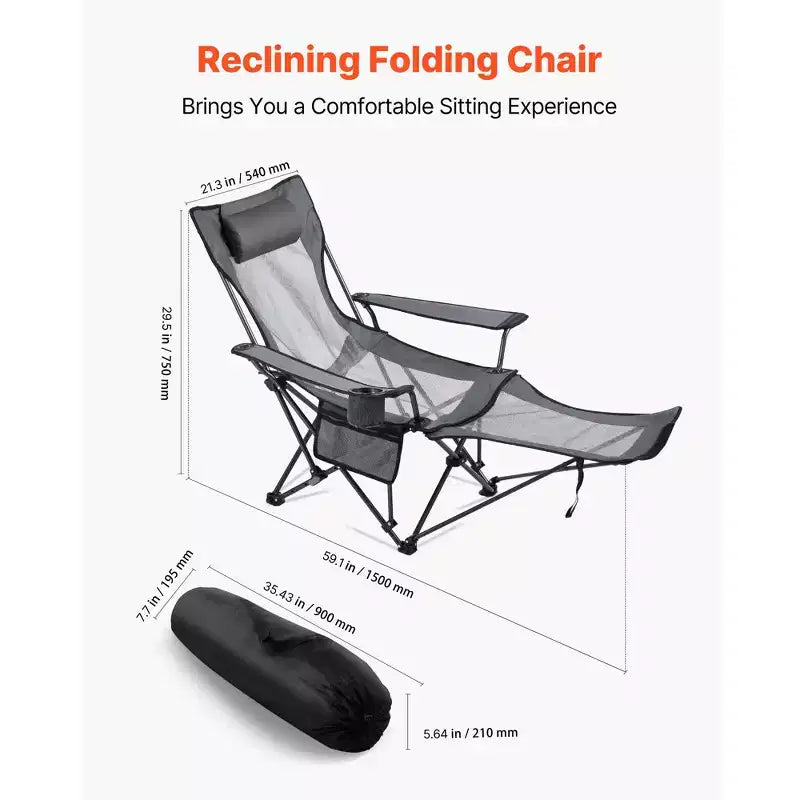 Chaise longue pliable portable pour adulte, chaise de plage en maille