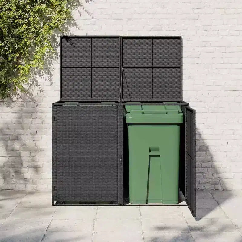 Abri double pour poubelles avec couvercle