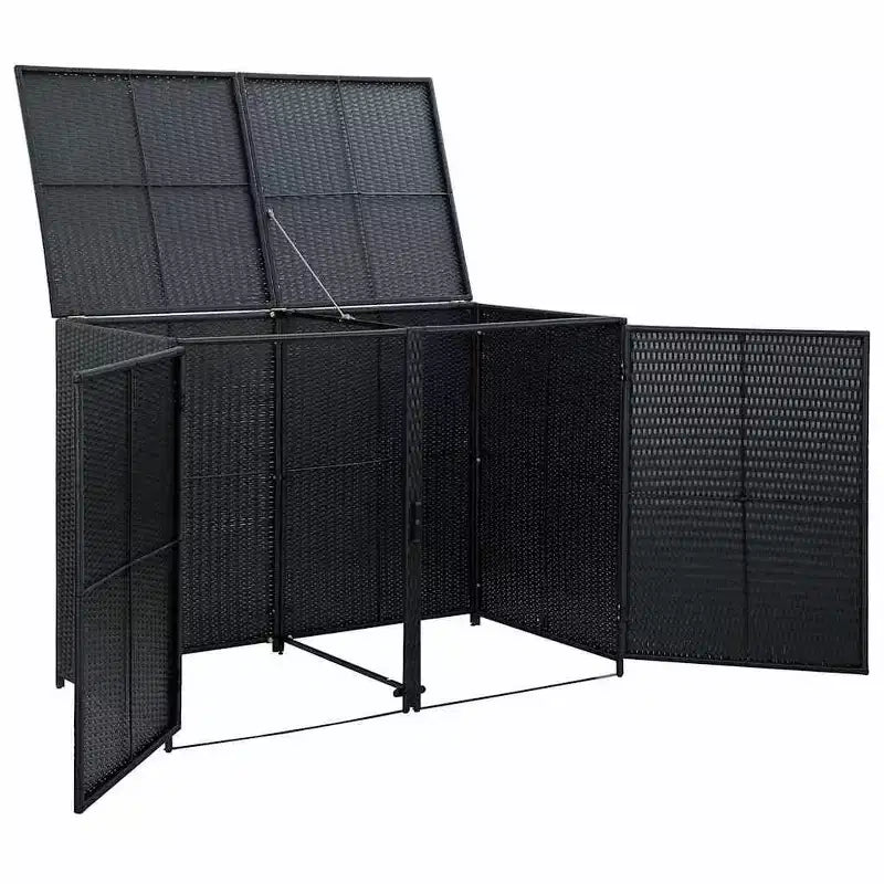 Abri double pour poubelles avec couvercle