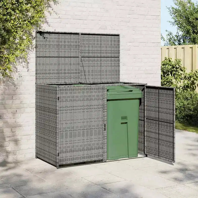 Abri double pour poubelles avec couvercle