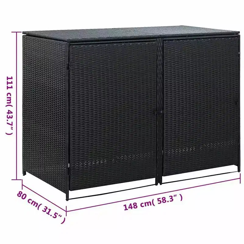 Abri double pour poubelles avec couvercle