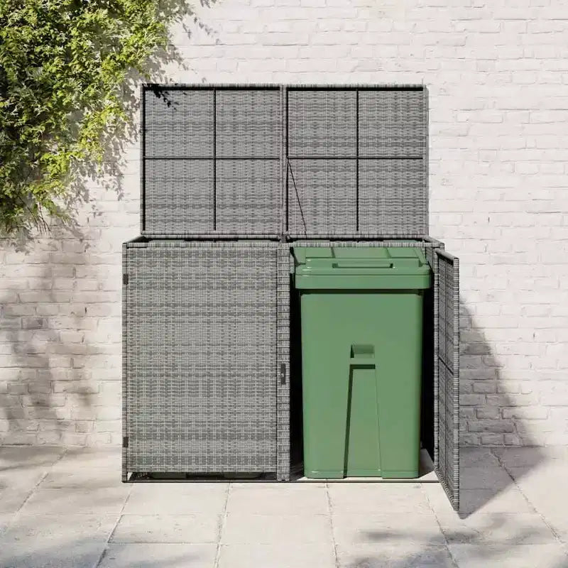 Abri double pour poubelles avec couvercle