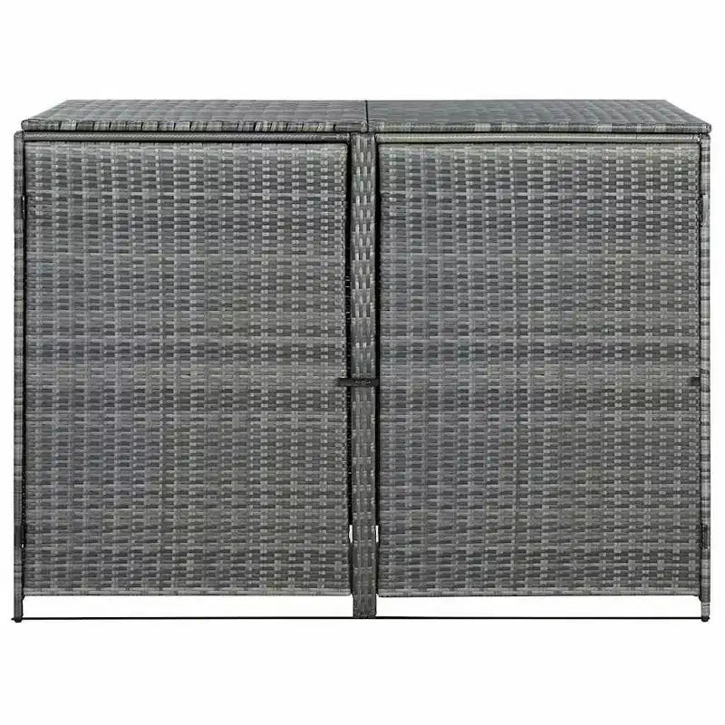 Abri double pour poubelles avec couvercle