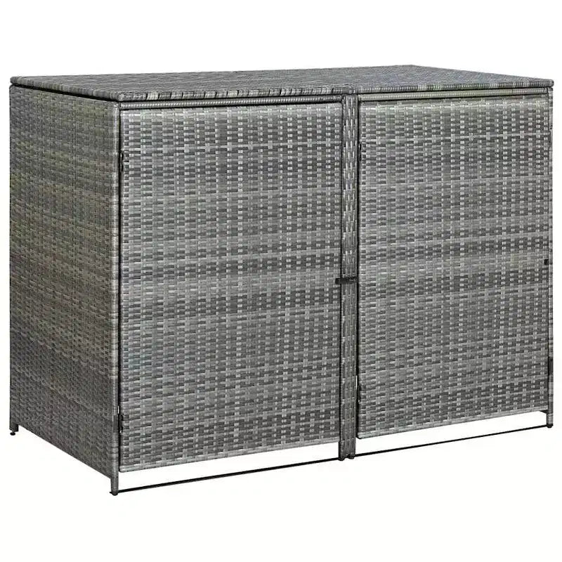 Abri double pour poubelles avec couvercle