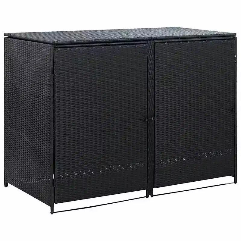 Abri double pour poubelles avec couvercle
