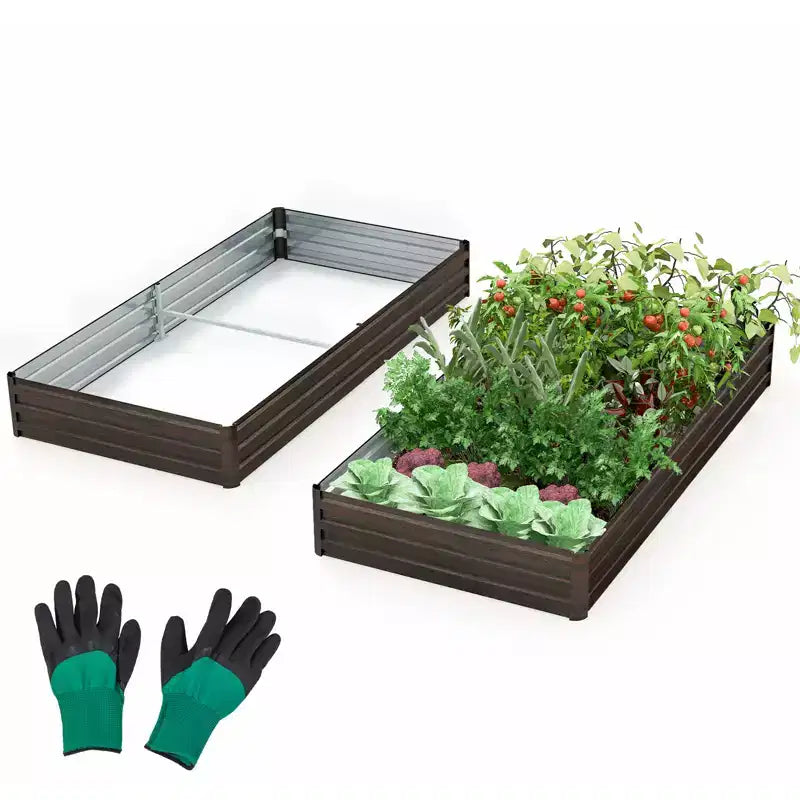 Jardinière rectangulaire surélevée avec support de renforcement central
