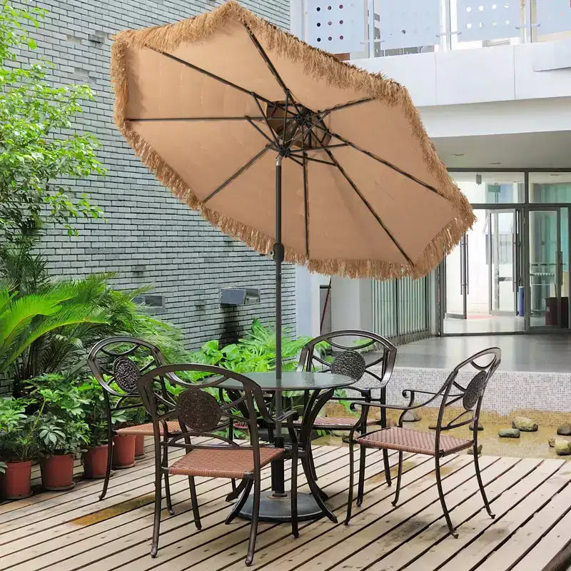 Parasol extérieur, double auvent, style hawaïen