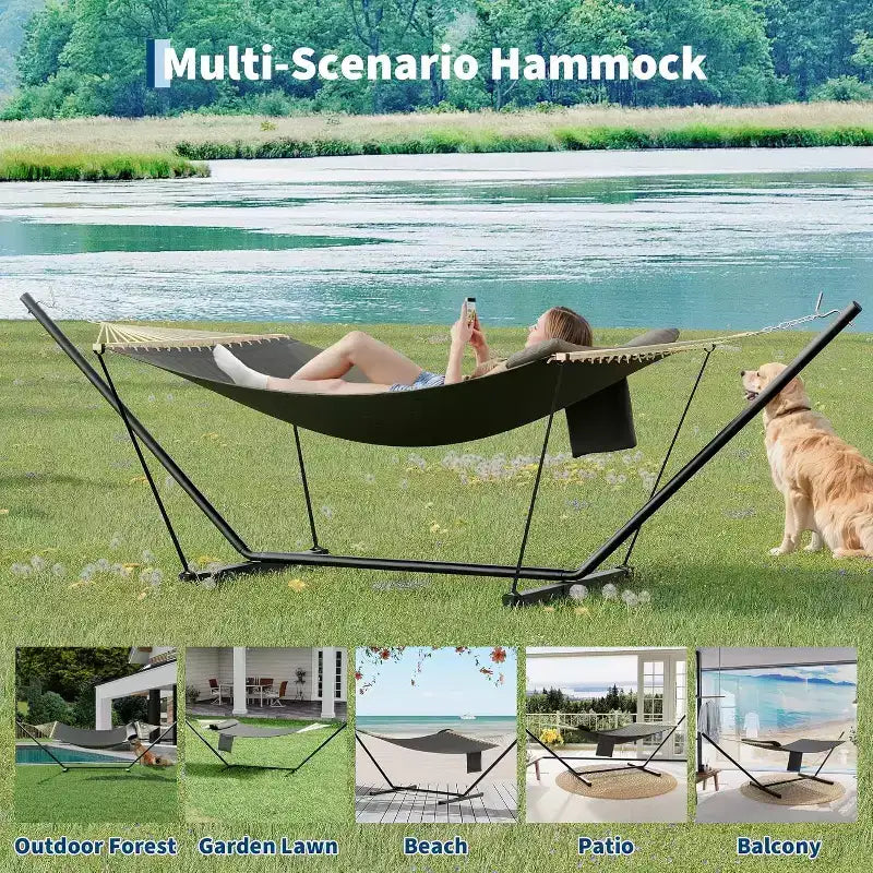 Hamac double avec cadre et oreiller
