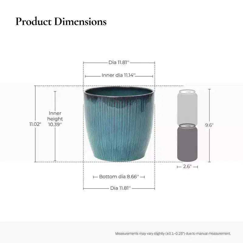 Pots de fleurs en céramique nervurée