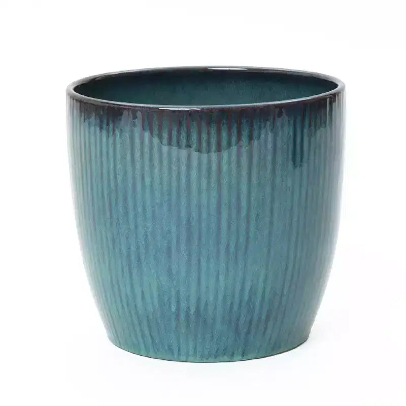 Pots de fleurs en céramique nervurée
