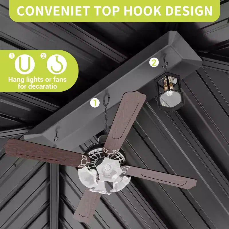 Gazebo double-toit robuste avec structure en aluminium et moustiquaire