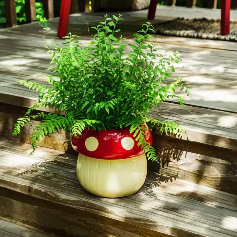 Pot de fleurs décoratif en céramique en forme de champignon
