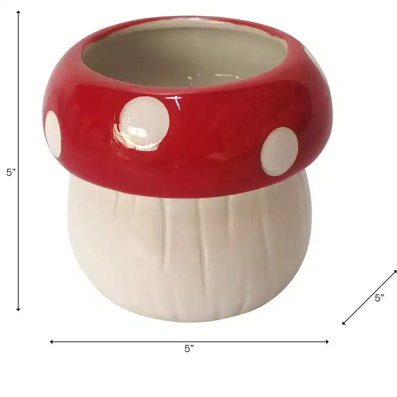 Pot de fleurs décoratif en céramique en forme de champignon