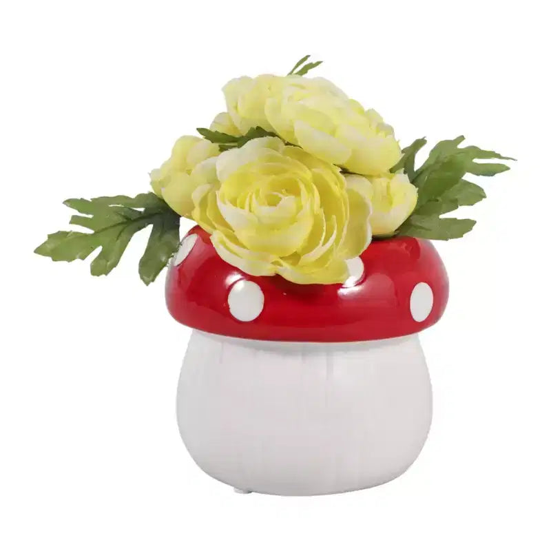 Pot de fleurs décoratif en céramique en forme de champignon