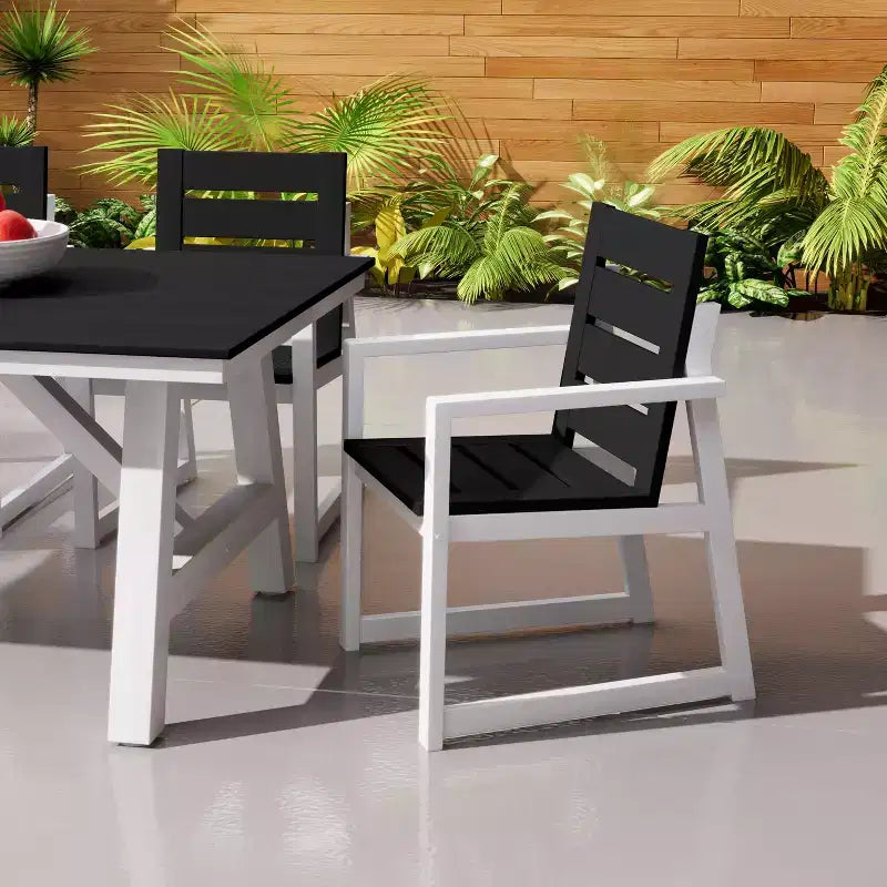 Chaise de salle à manger avec accoudoirs pour terrasse extérieure