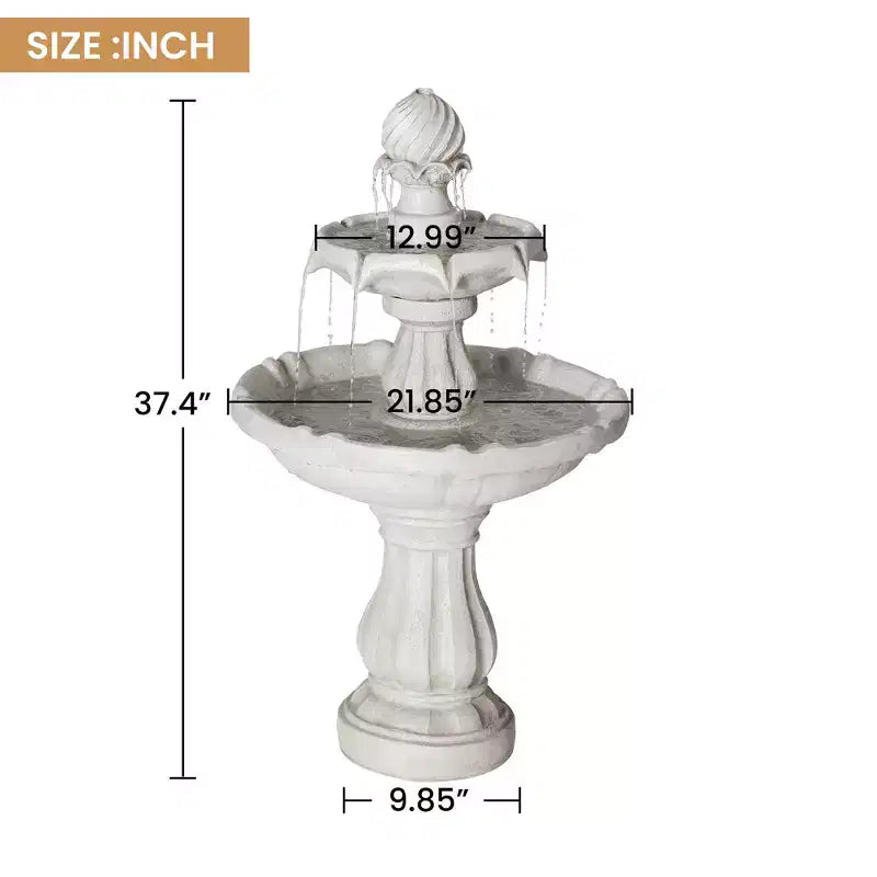 Fontaine d'extérieur double couche en résine de polyester de style transitoire