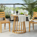 Table à manger ronde en bois d'acacia pour l'extérieur