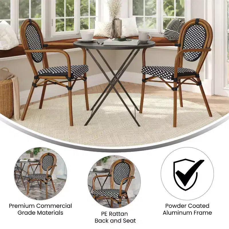 Chaises empilables commerciales d'intérieur/d'extérieur avec accoudoirs