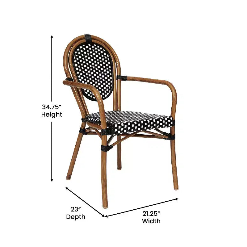 Chaises empilables commerciales d'intérieur/d'extérieur avec accoudoirs