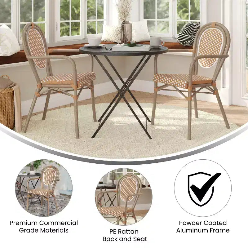 Chaises empilables commerciales d'intérieur/d'extérieur avec accoudoirs