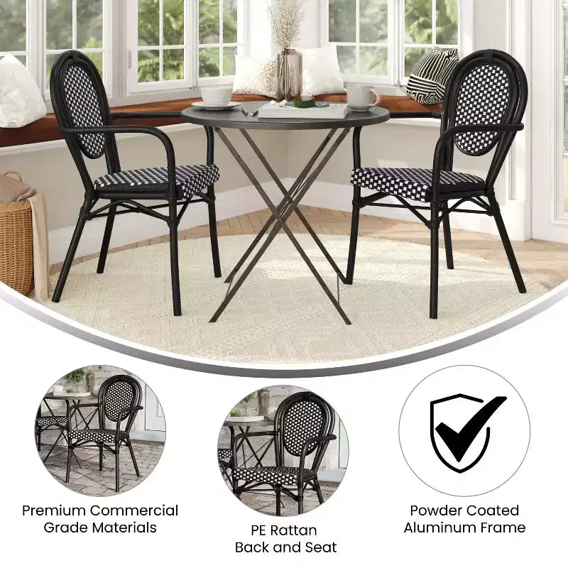 Chaises empilables commerciales d'intérieur/d'extérieur avec accoudoirs