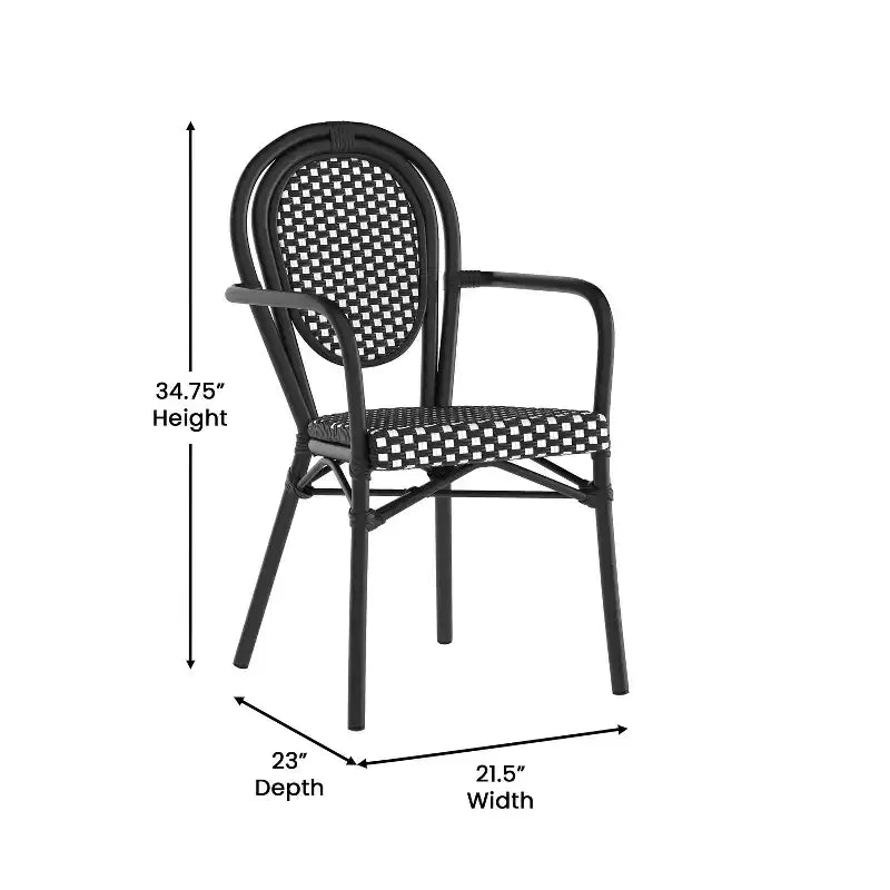 Chaises empilables commerciales d'intérieur/d'extérieur avec accoudoirs