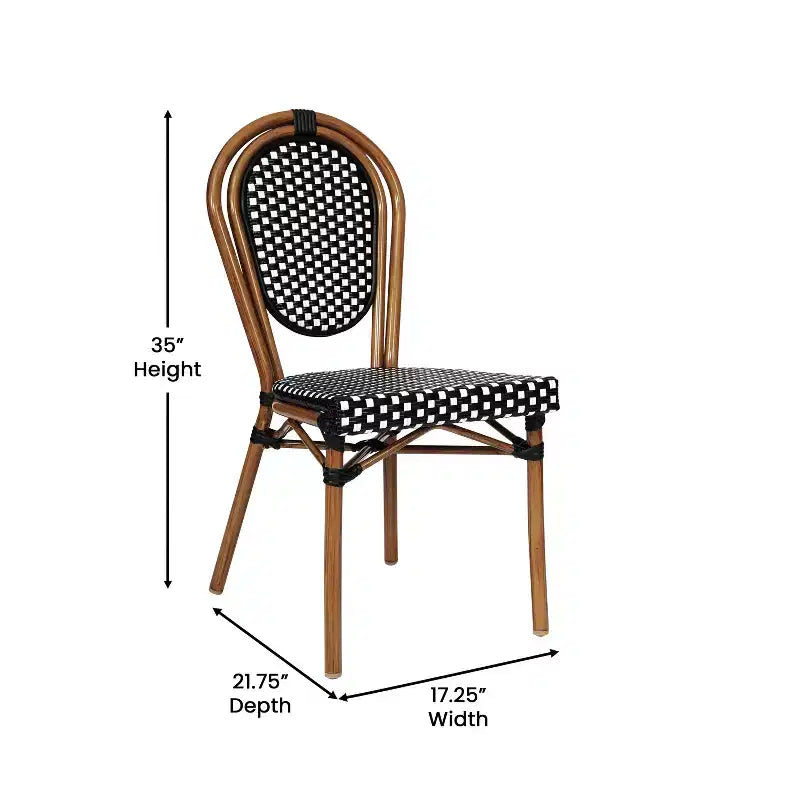 Chaises empilables commerciales en rotin pour intérieur/extérieur