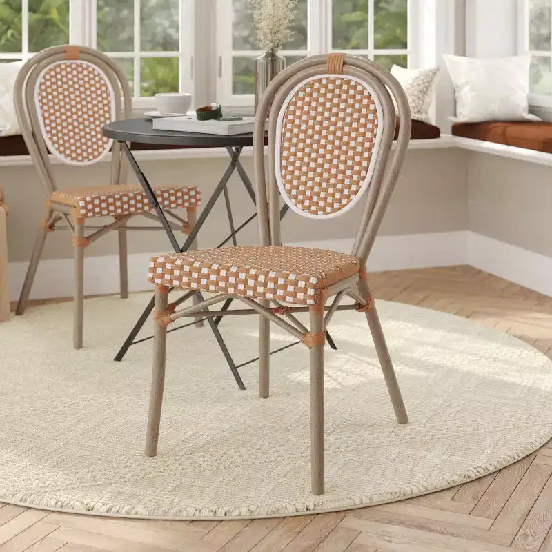 Chaises empilables commerciales en rotin pour intérieur/extérieur