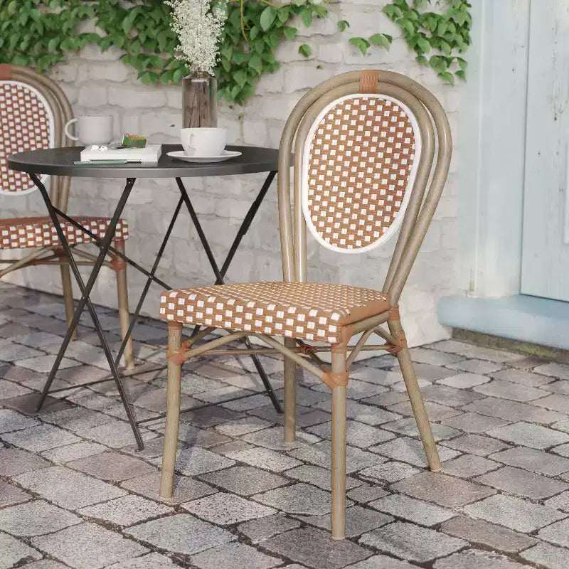 Chaises empilables commerciales en rotin pour intérieur/extérieur