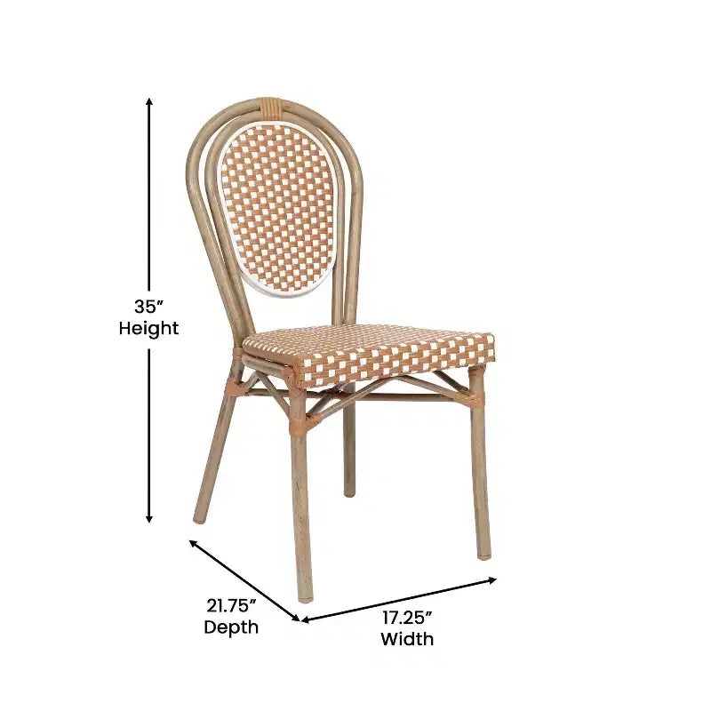 Chaises empilables commerciales en rotin pour intérieur/extérieur