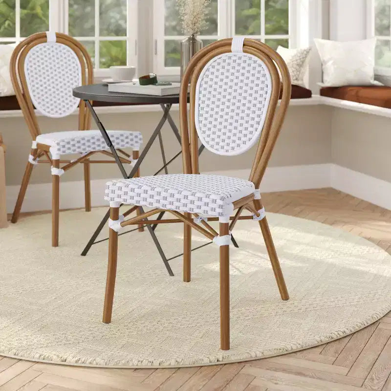 Chaises empilables commerciales en rotin pour intérieur/extérieur