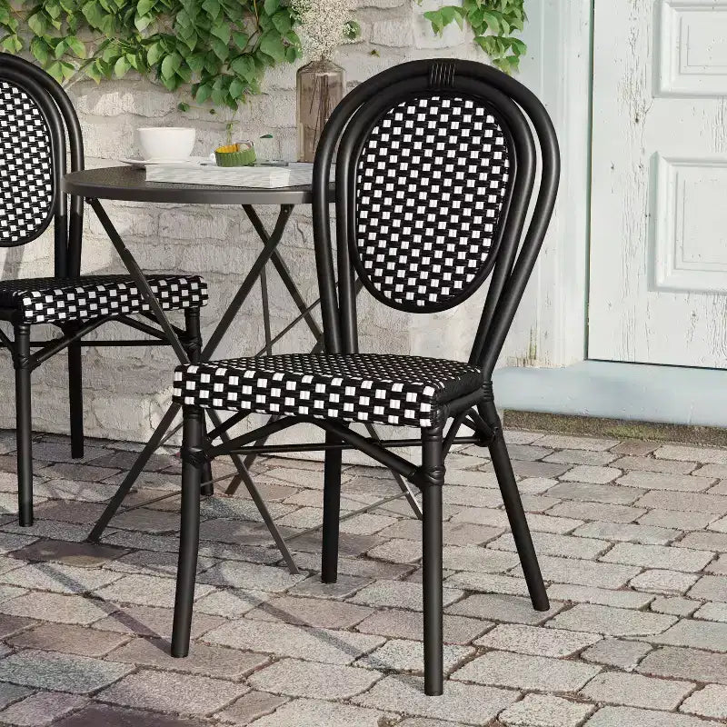 Chaises empilables commerciales en rotin pour intérieur/extérieur