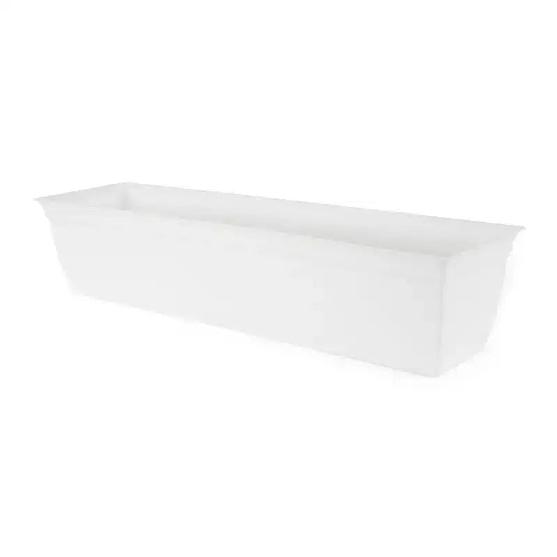 Jardinière décorative de rebord de fenêtre avec plateau amovible, blanche