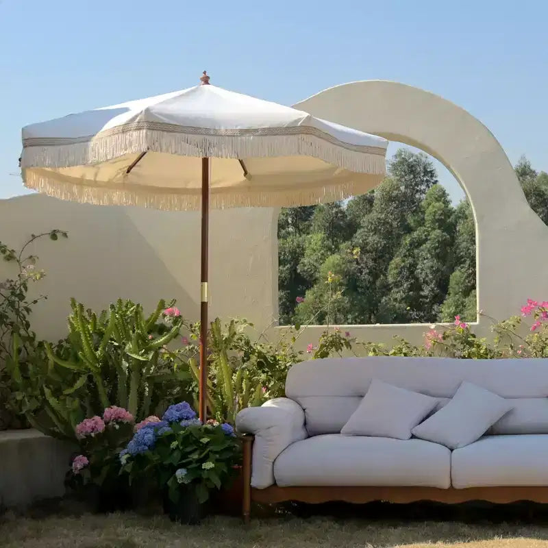Remplacement de toile de parasol à franges, parasol de jardin extérieur